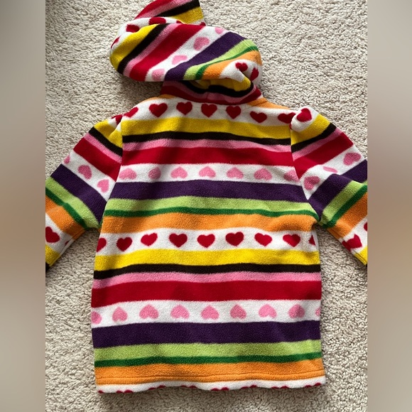 Crazy 8 Fleece Colorful Hearts Hoody and Matching Skirt Set 3t - Picture 5 of 6
